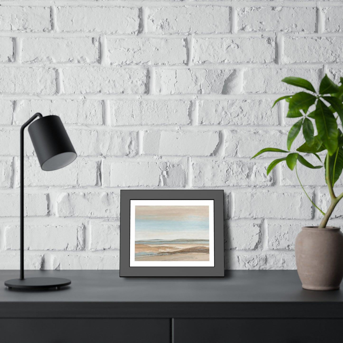 Coastal Pastel Landscape Framed Poster