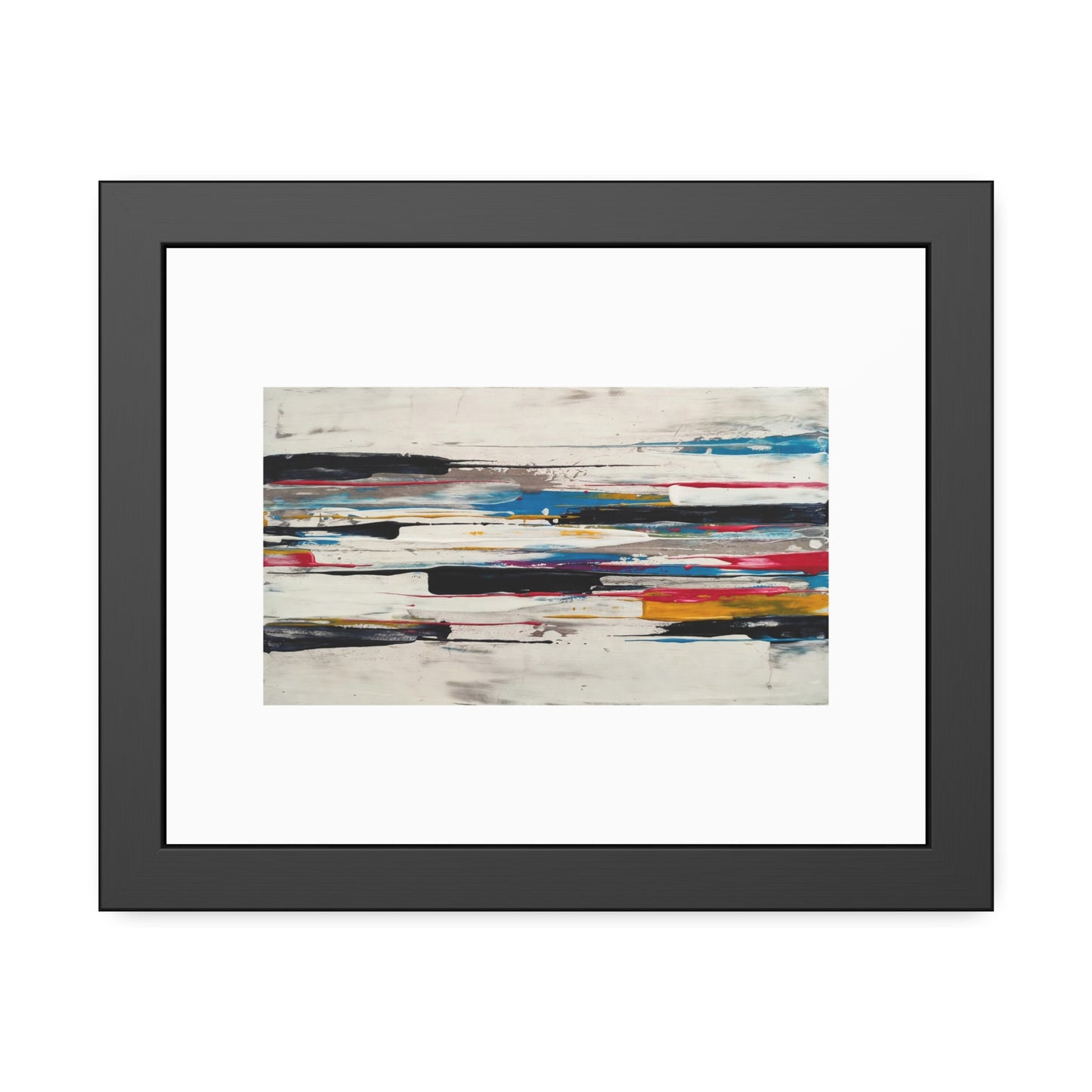 Abstract Color Stripe Framed Poster - Modern Minimalist Wall Art