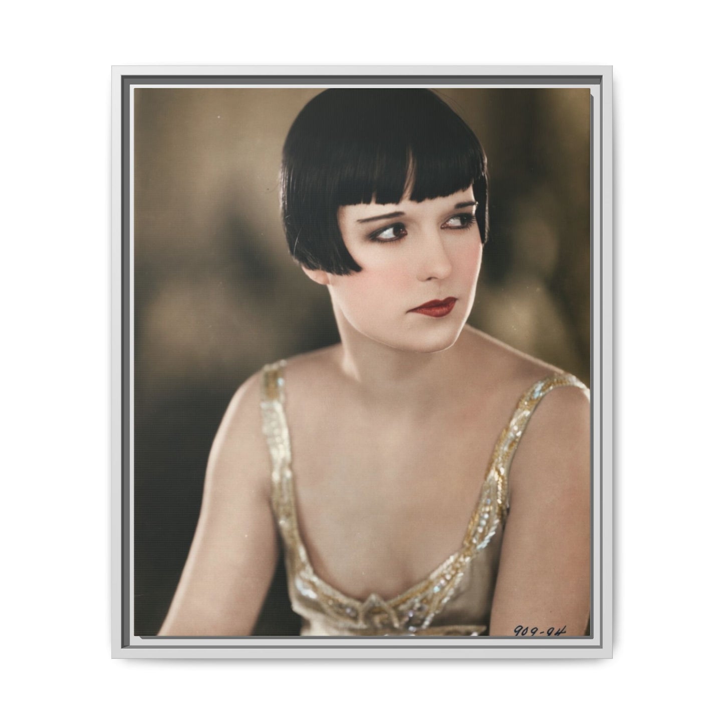 Vintage Louise Brooks Portrait Matte Canvas Framed Wall Art