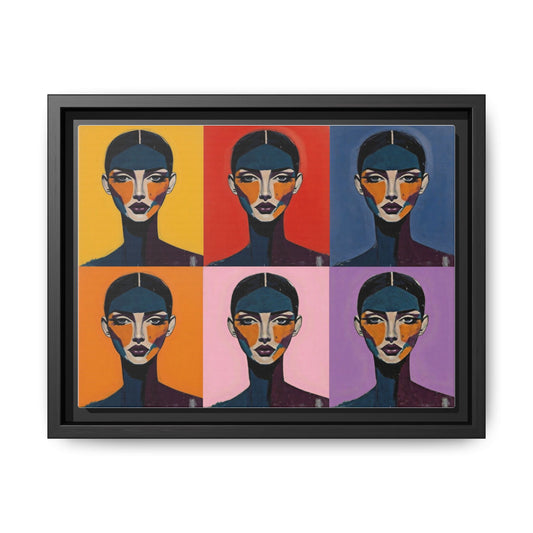 Pop Art Portrait Matte Canvas — Framed Multi-Color Wall Art