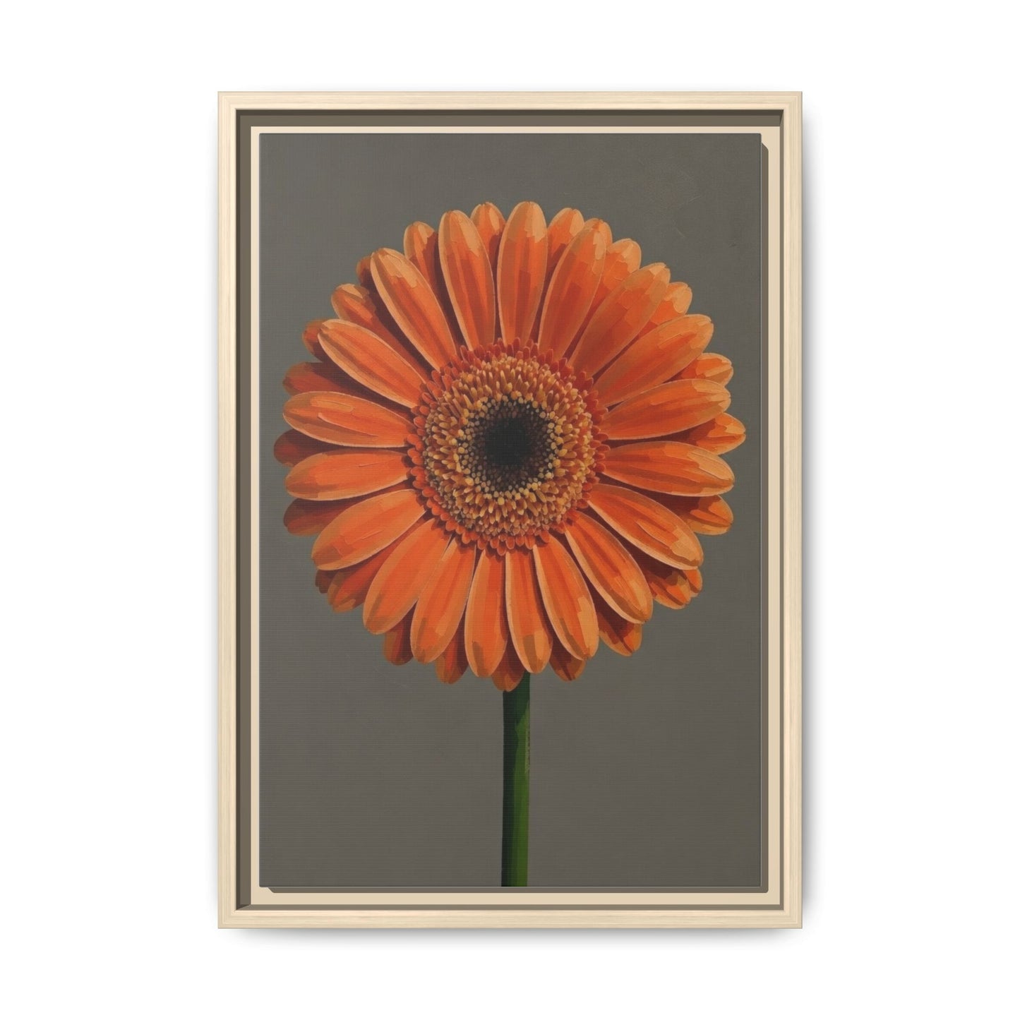 Orange Gerbera Daisy Matte Canvas Print (Framed)