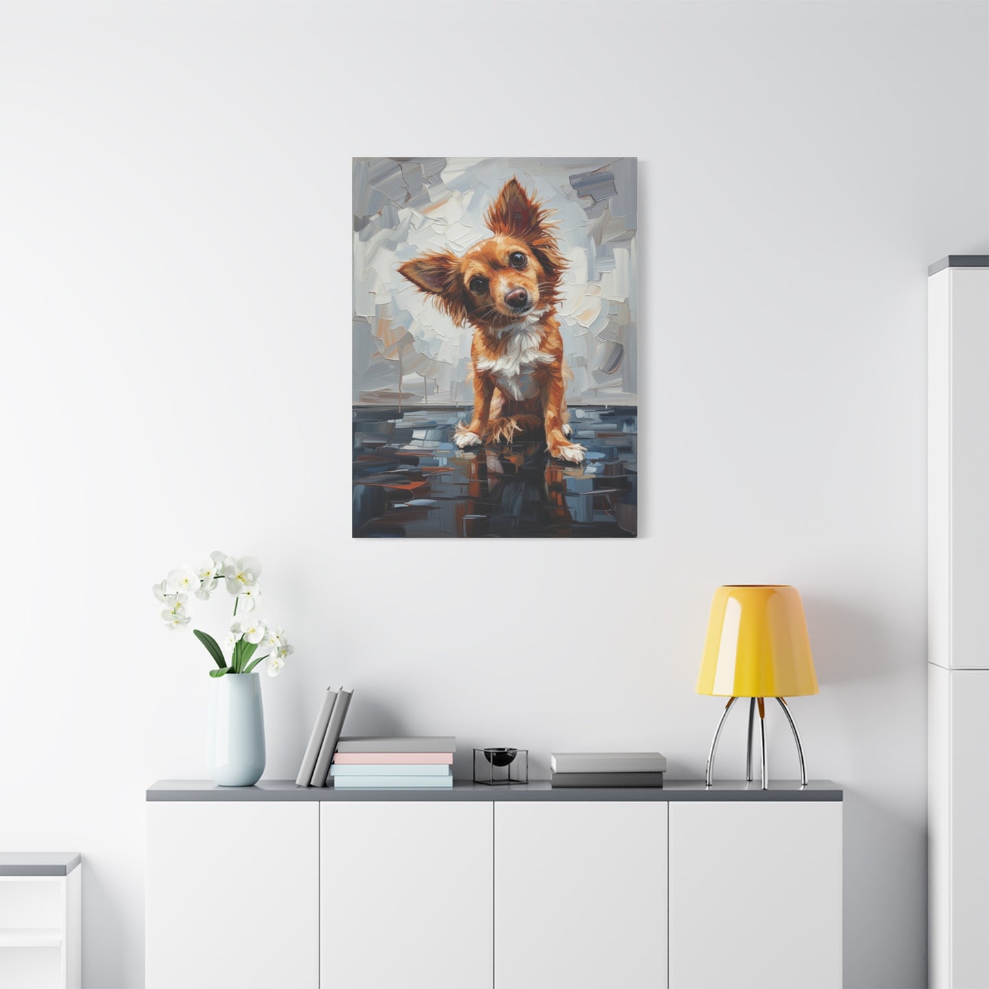 Charming Chihuahua Canvas Print — Whimsical Dog Portrait Wall Art