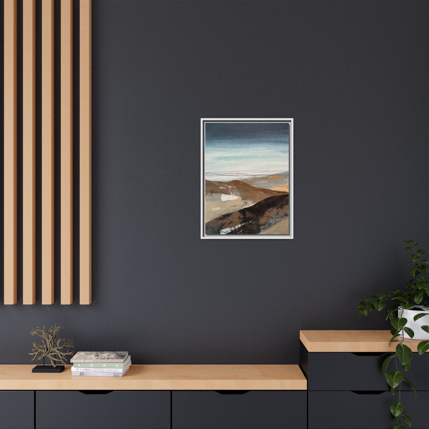 Framed Matte Canvas Art — Serene Abstract Landscape