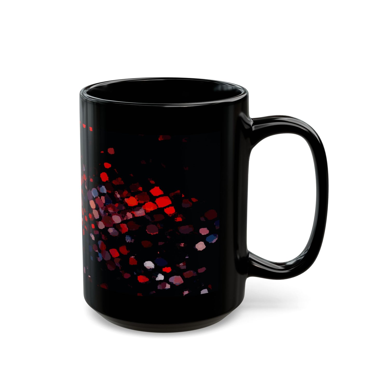 Red Mosaic Sparkle Black Coffee Mug – 11oz & 15oz
