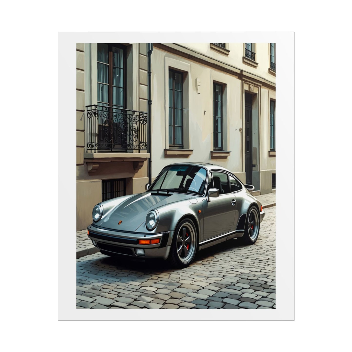 Classic Porsche 911 Rolled Poster — Vintage Sports Car Street Photography Print