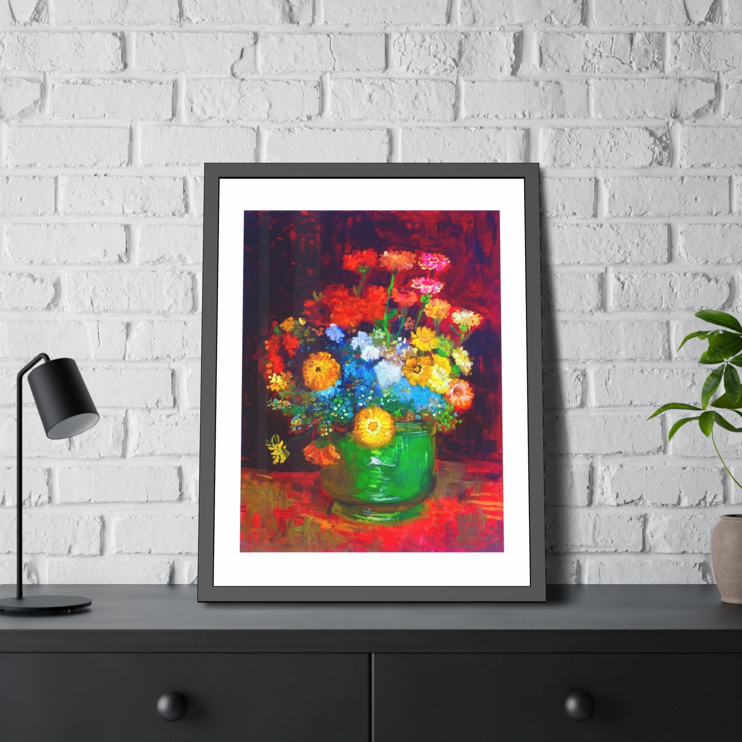 Framed Floral Poster — Colorful Bouquet Art Print