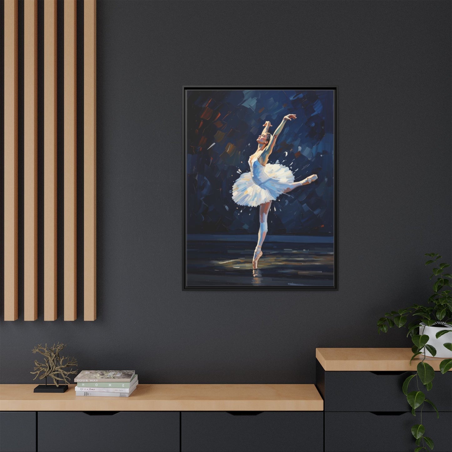 Ballerina Ballet Canvas Print — Framed Matte Wall Art