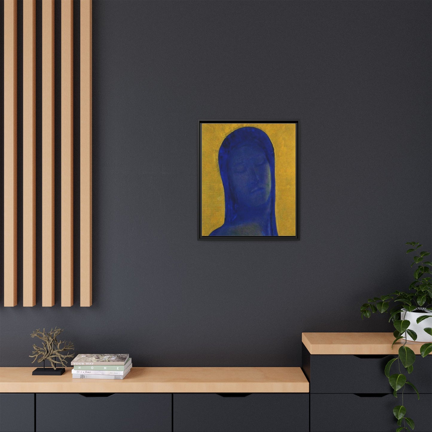Closed Eyes by Odilon Redon Framed Matte Canvas Wall Art Print