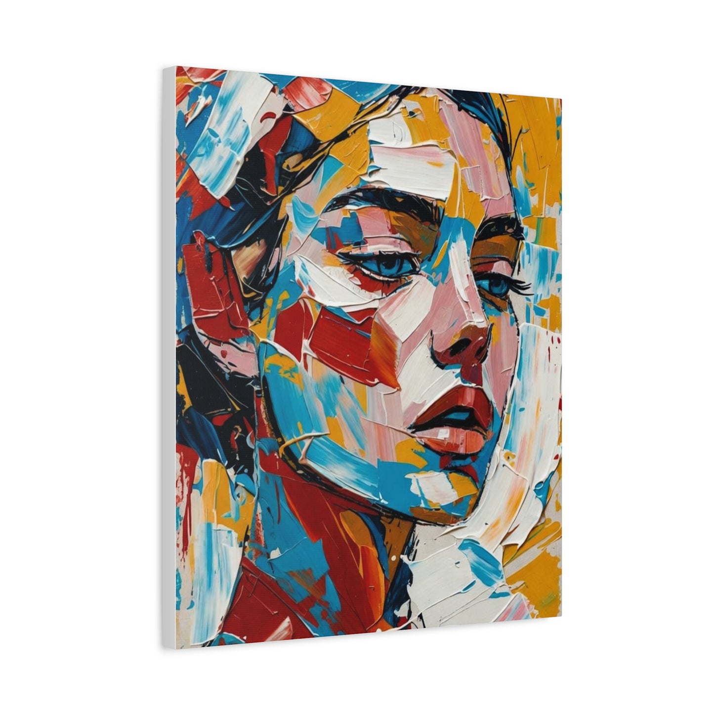 Abstract Colorful Portrait Matte Canvas Print — Modern Stretched Wall Art