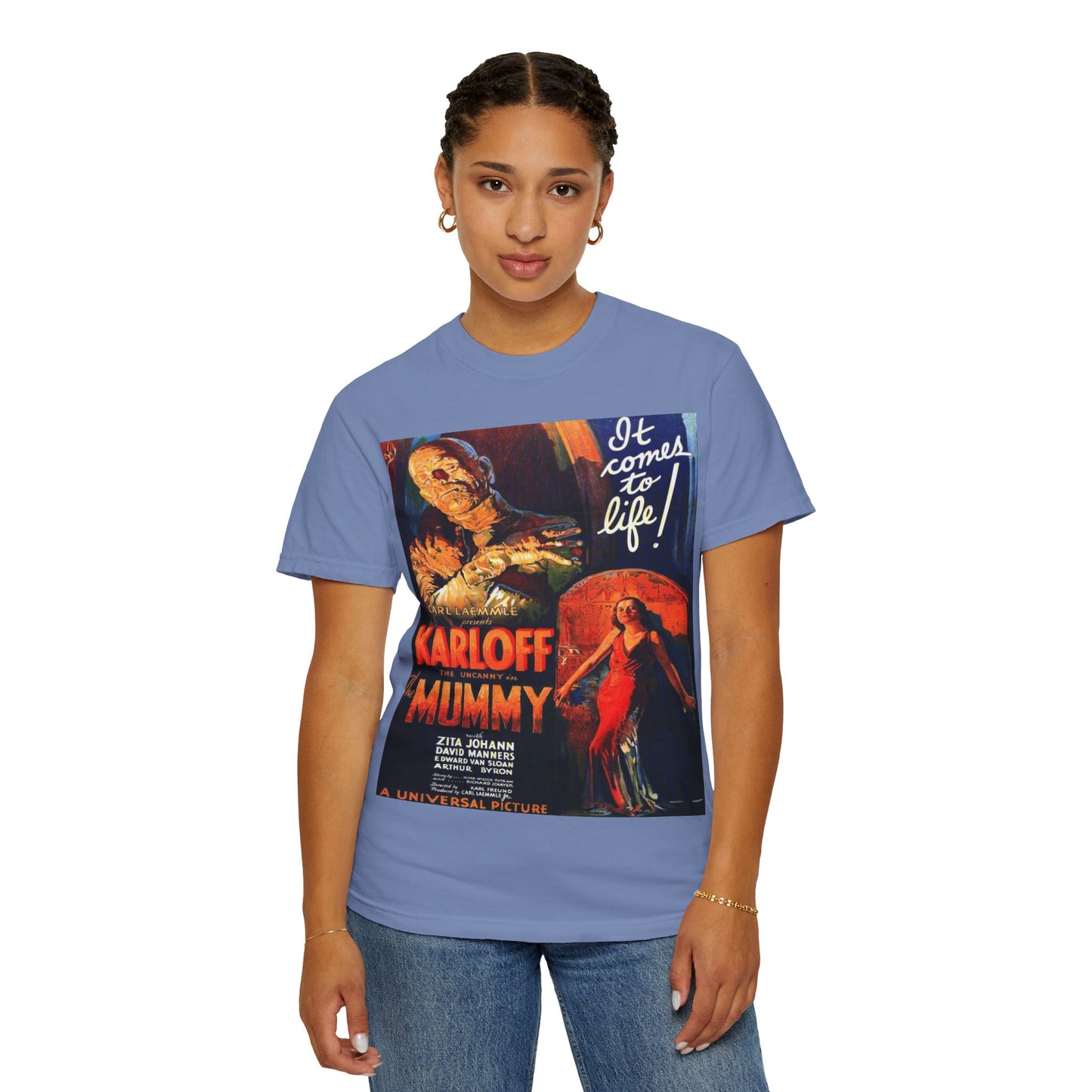 Mummy Movie Poster T‑Shirt — Vintage Karloff Horror Graphic Tee