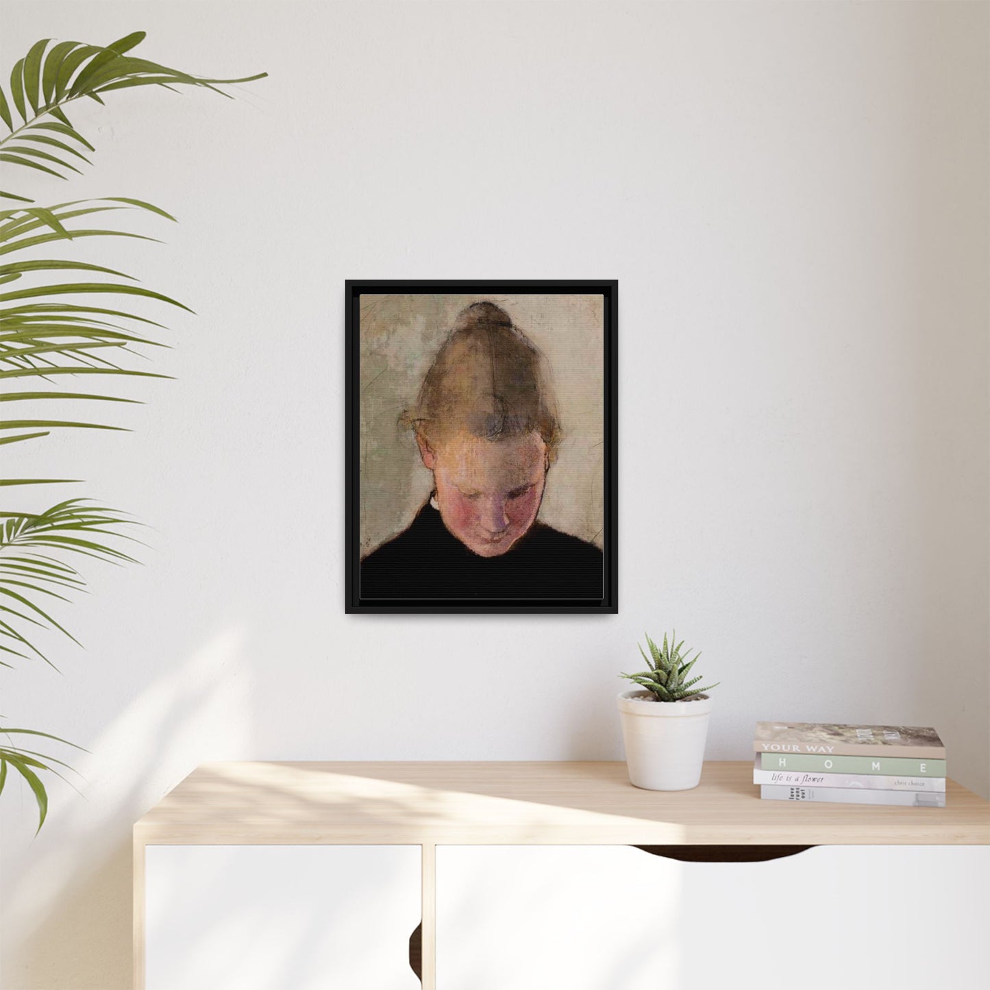 Lukeva tytto by Helena Schjerfbeck Framed Matte Canvas Art Print