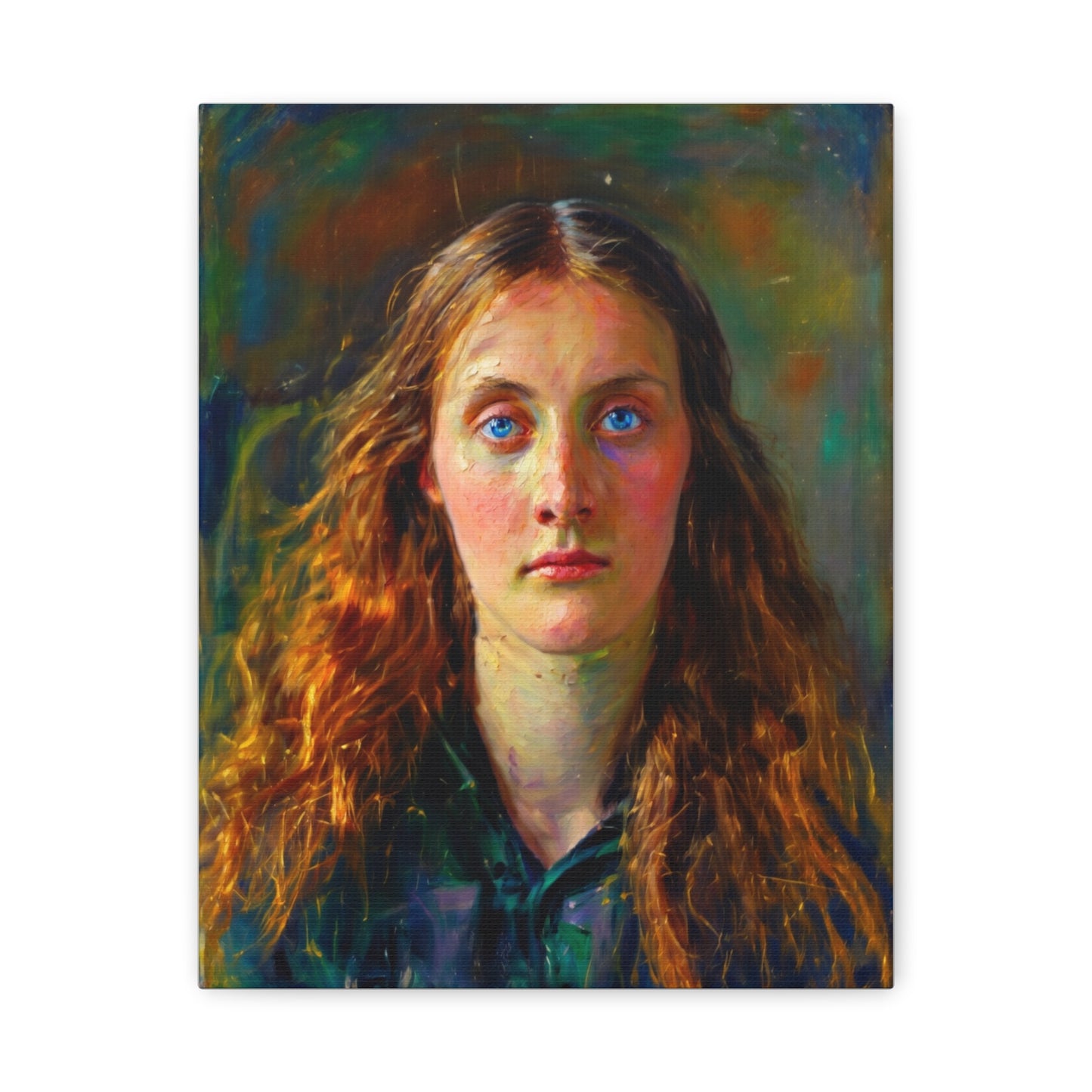 Portrait Canvas Print — Victorian Woman Oil Painting on Stretched Matte Canvas
