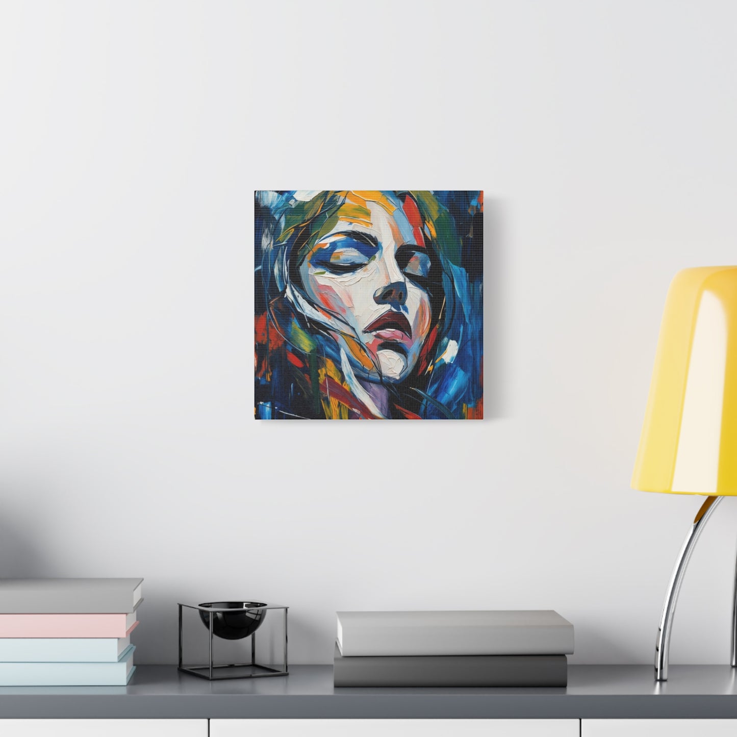 Abstract Colorful Woman Portrait Canvas
