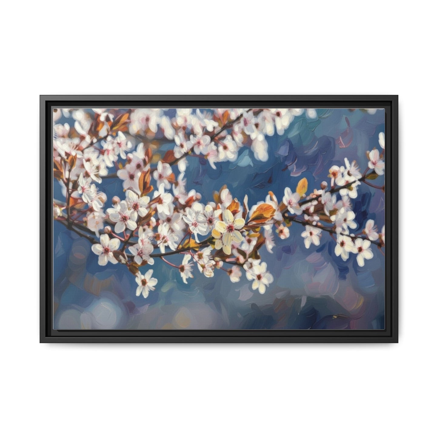 Framed Matte Canvas Print — Cherry Blossom Branch Wall Art