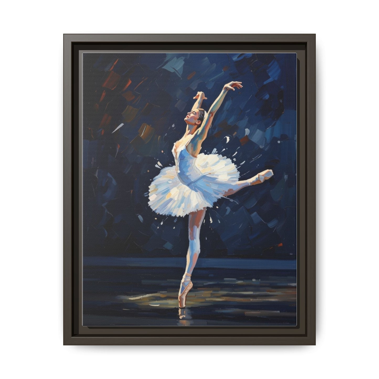 Ballerina Ballet Canvas Print — Framed Matte Wall Art