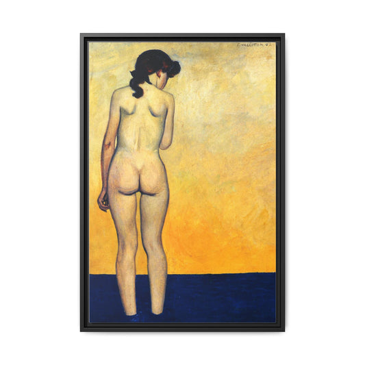 Adolescente entrant dans l'eau by Félix Vallotton Framed Matte Canvas Wall Art Print