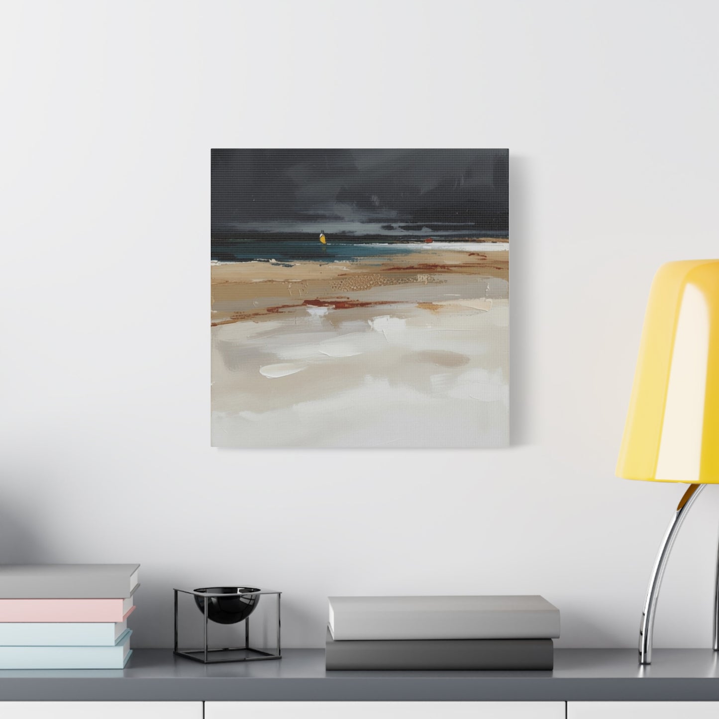 Beachscape Canvas Art — Stormy Seascape Matte Stretched Wall Art
