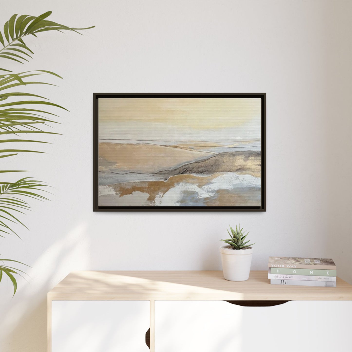 Framed Abstract Coastal Landscape Matte Canvas Wall Art