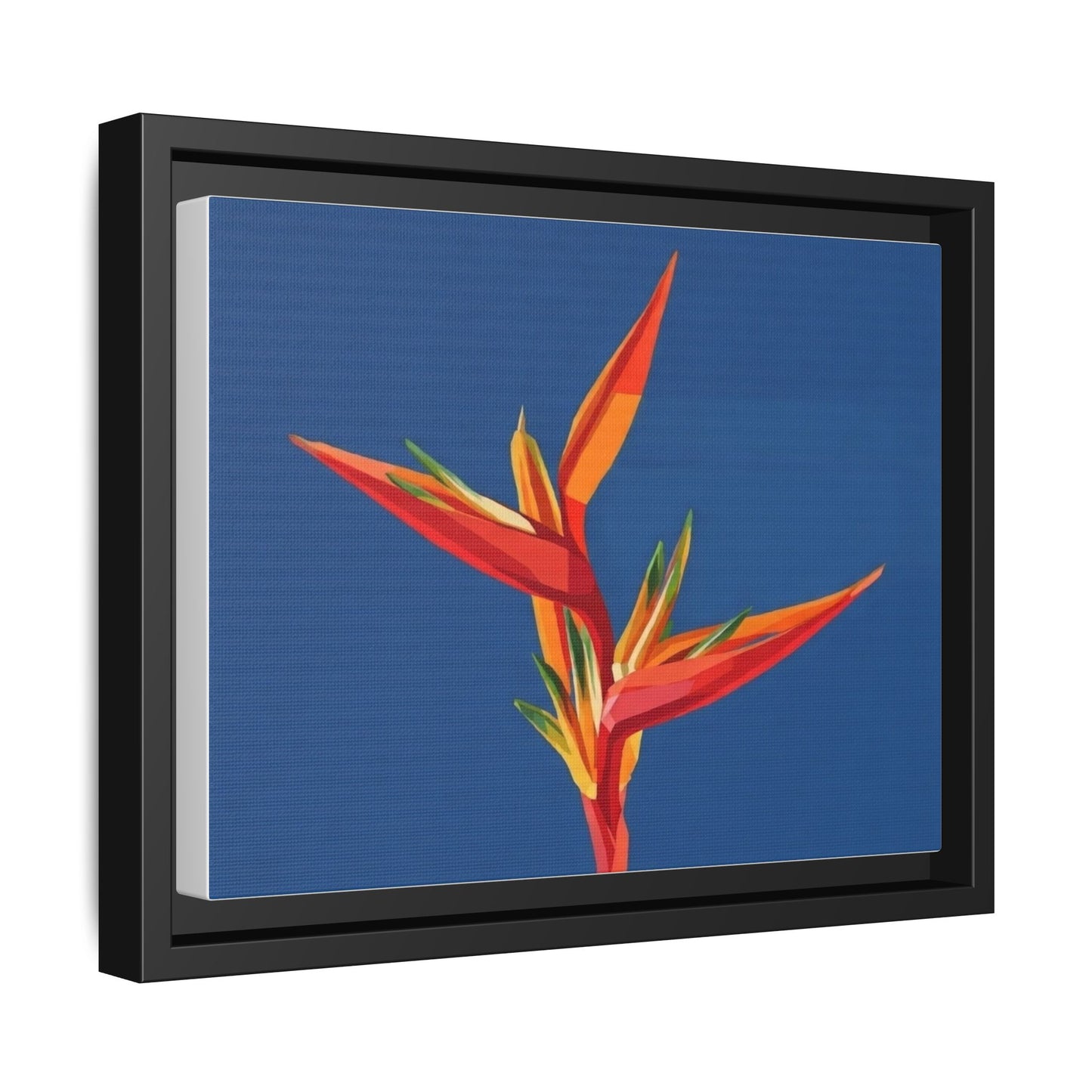 Framed Matte Canvas – Tropical Bird of Paradise Floral Wall Art
