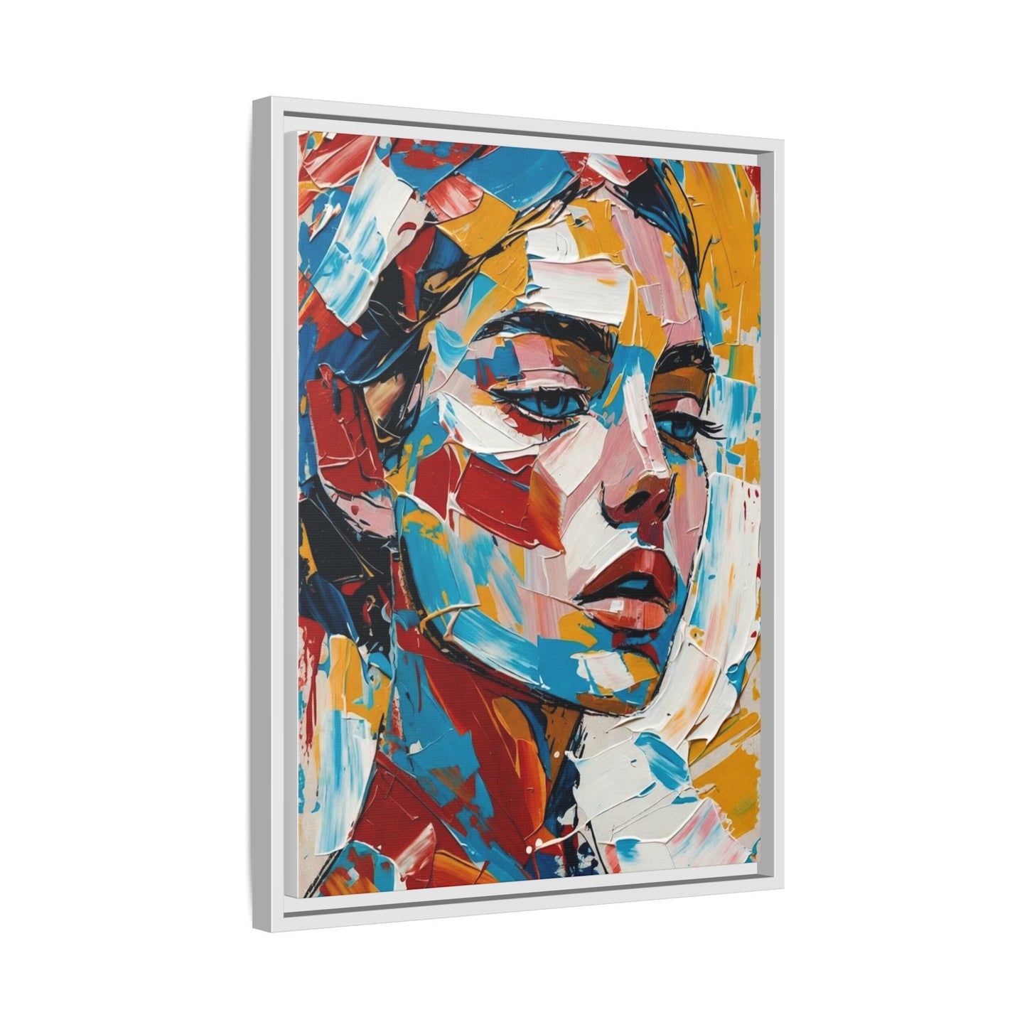Colorful Abstract Portrait Framed Canvas Print