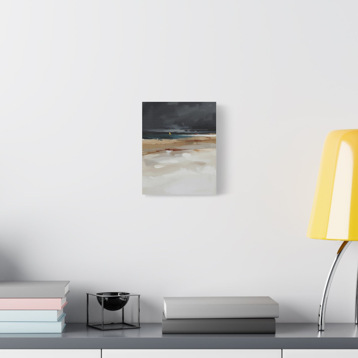 Beachscape Canvas Art — Stormy Seascape Matte Stretched Wall Art