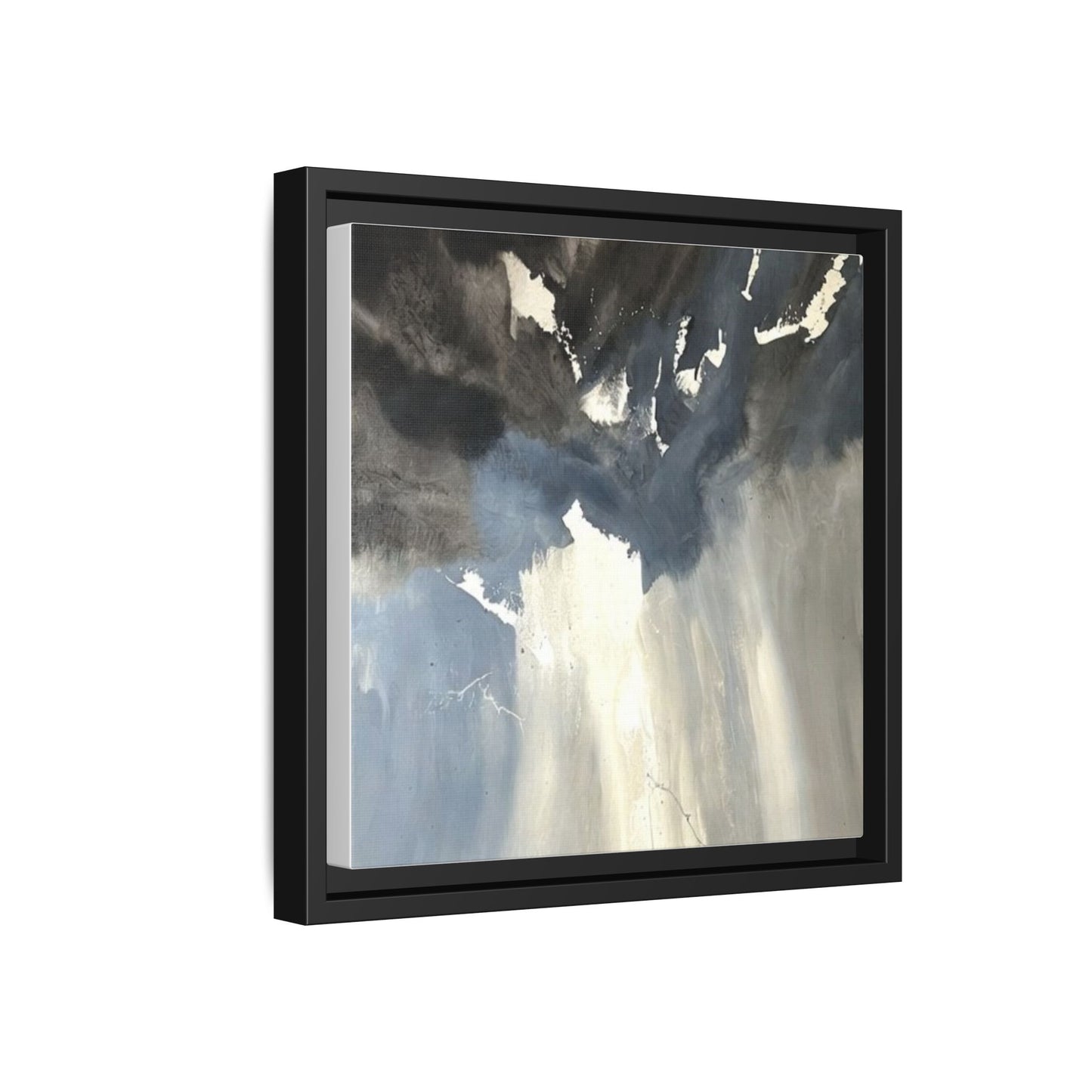 Framed Matte Canvas Art — Moody Abstract Sky Painting