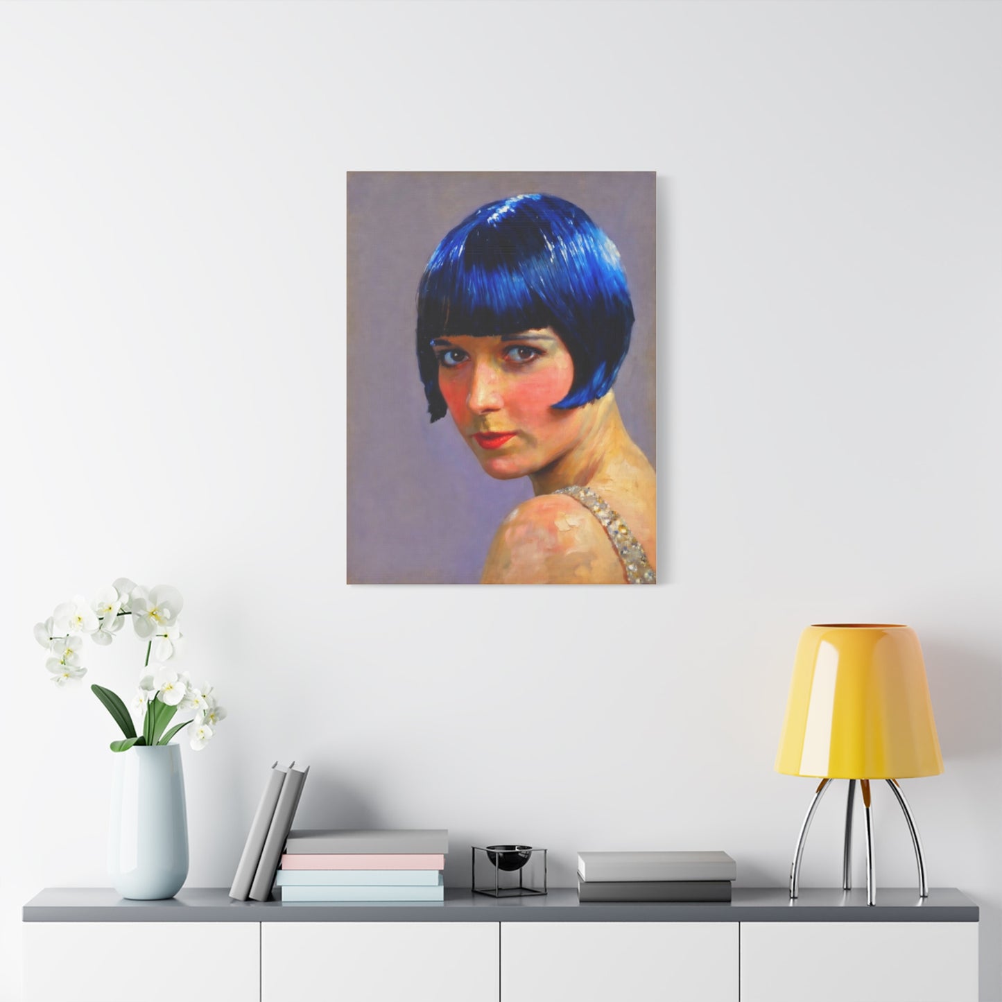 Blue Bob Portrait Matte Canvas Print - Stretched Wall Art