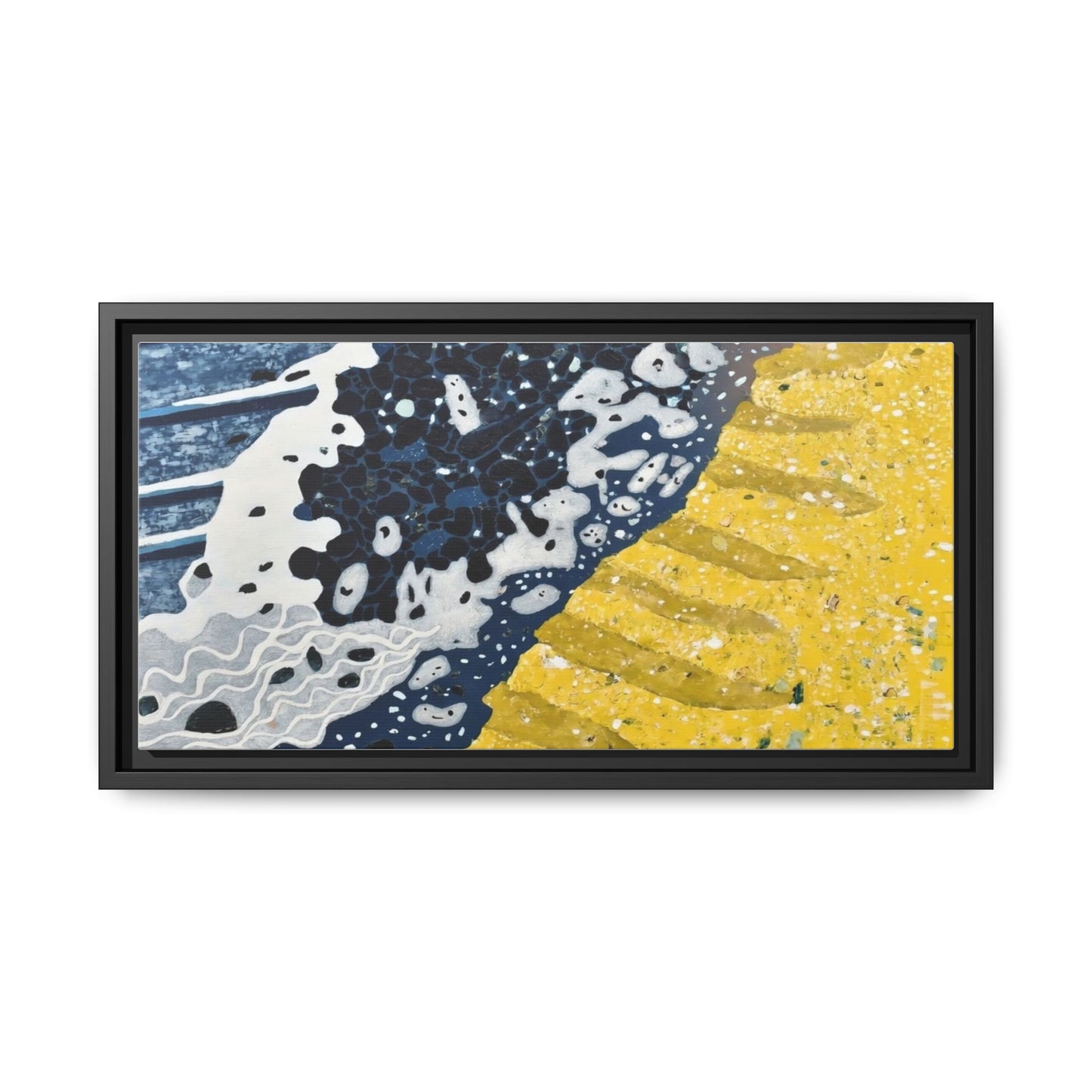 Framed Abstract Ocean & Sand Matte Canvas Print