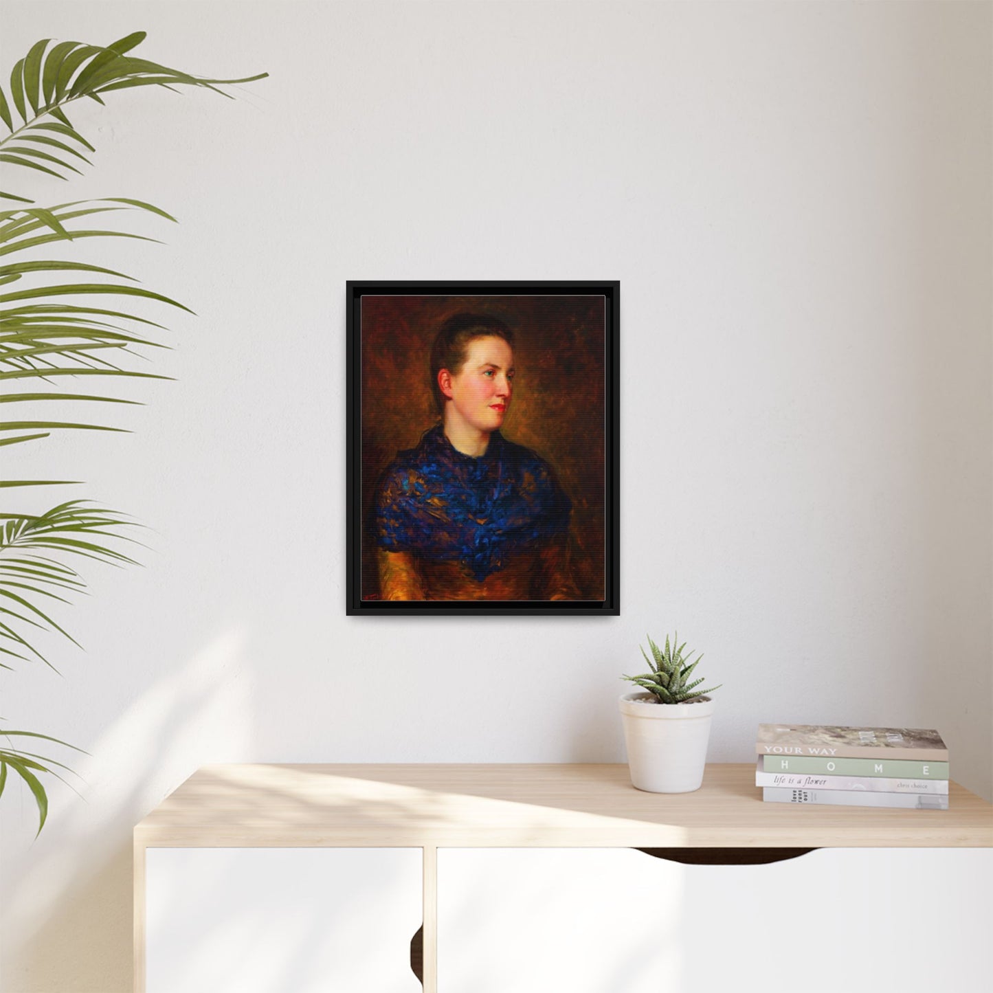 Framed Matte Canvas Portrait Print — Classic Victorian Woman Wall Art