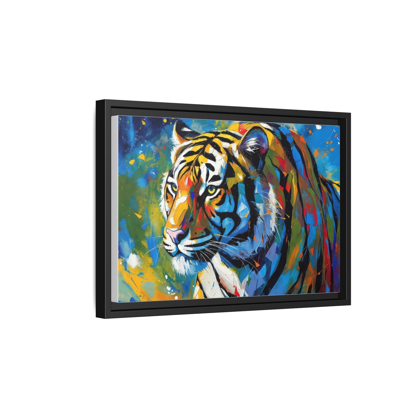 Colorful Tiger Matte Canvas Framed Art — Vibrant Wildlife Wall Decor