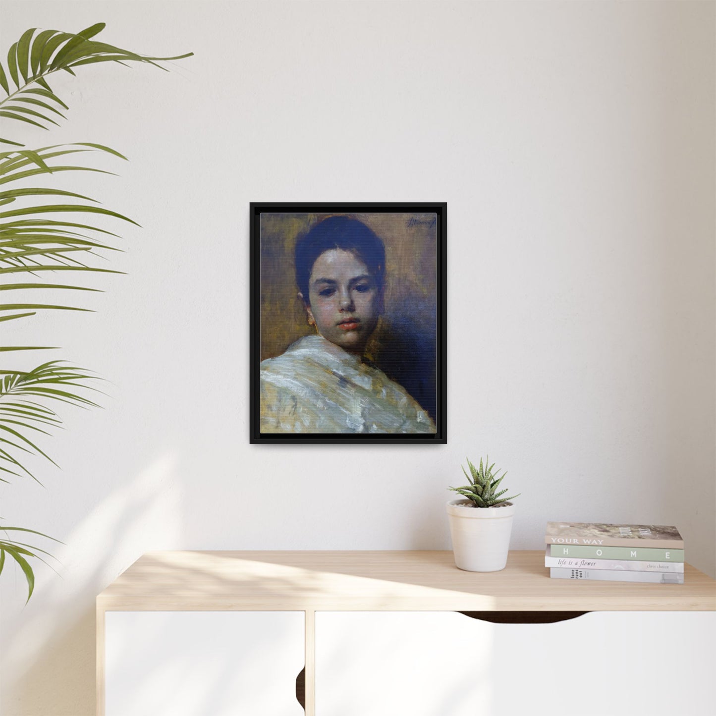 Carminella by Antonio Mancini Framed Matte Canvas Art Print