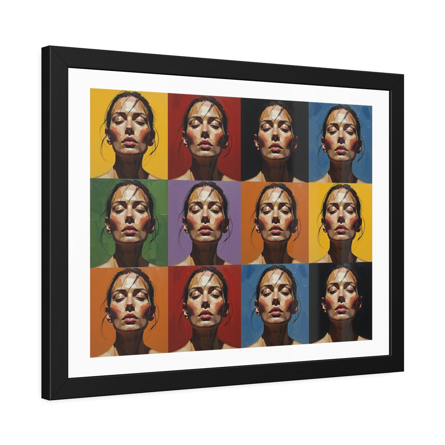 Framed Poster – Color Pop Portrait Grid Wall Art