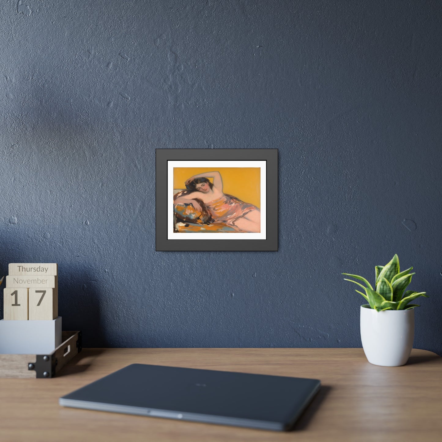 Framed Art Poster — Vintage Reclining Woman Print, Museum-Style Wall Art