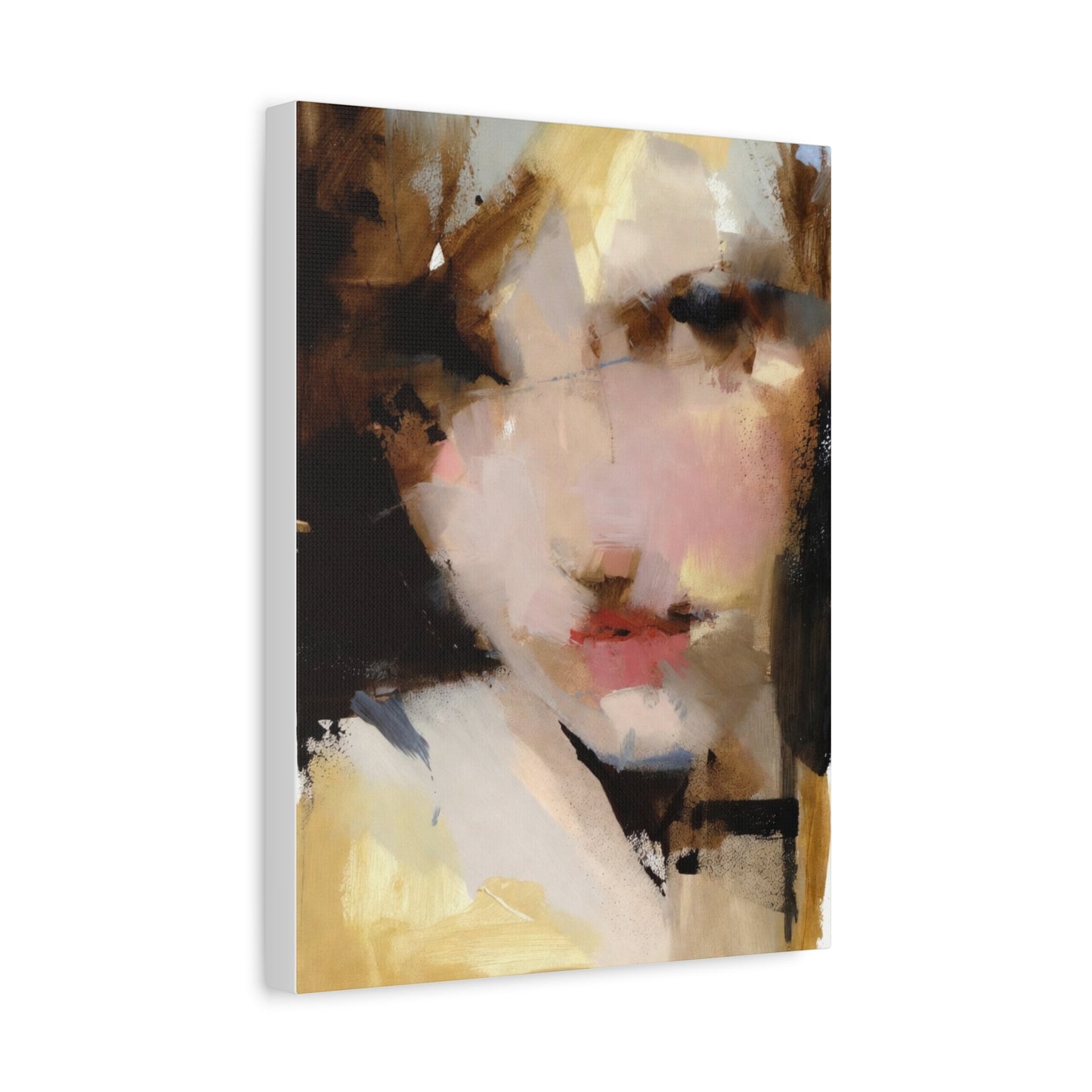 Abstract Portrait Matte Canvas Print — Modern Feminine Wall Art