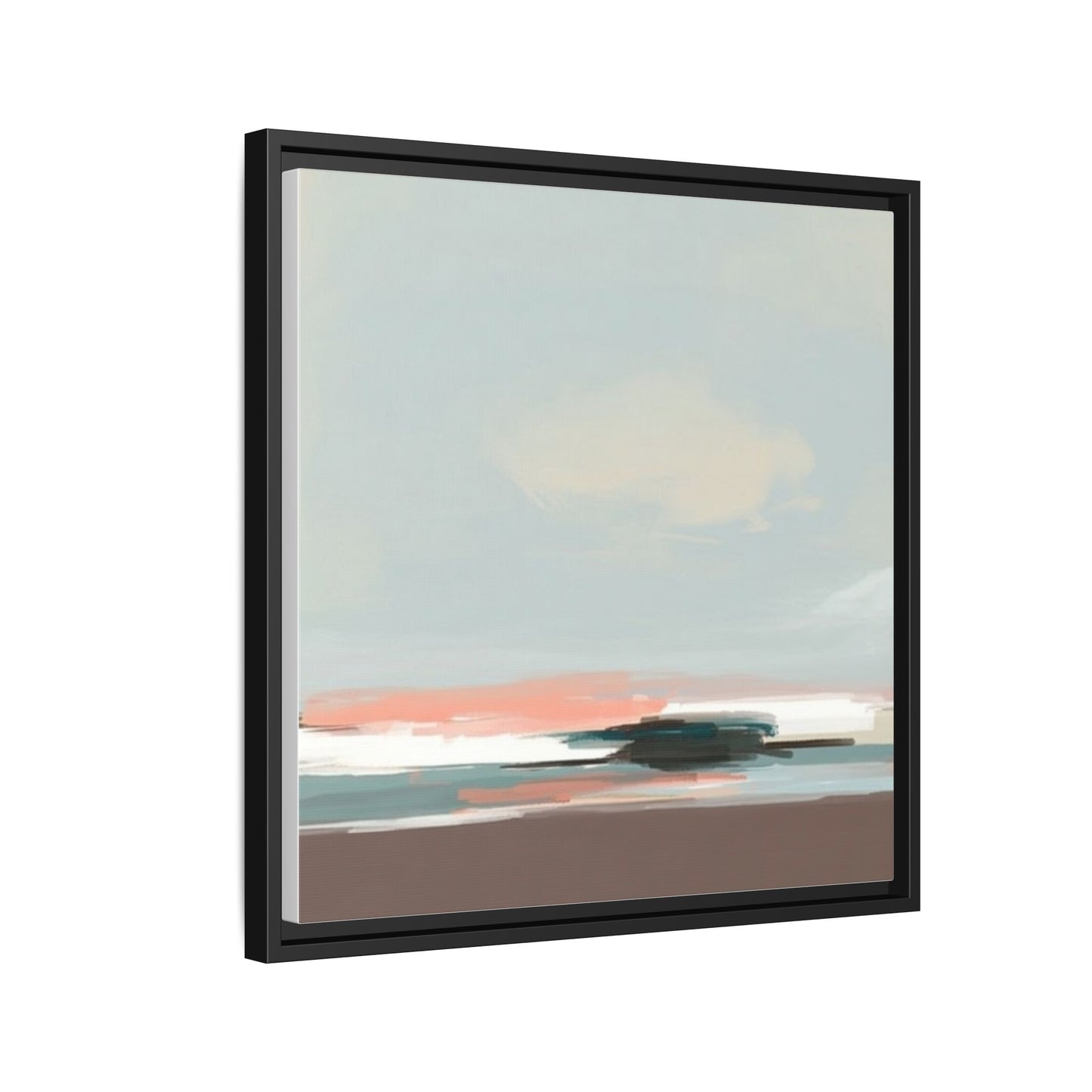 Framed Matte Canvas Print — Soft Coastal Abstract Landscape