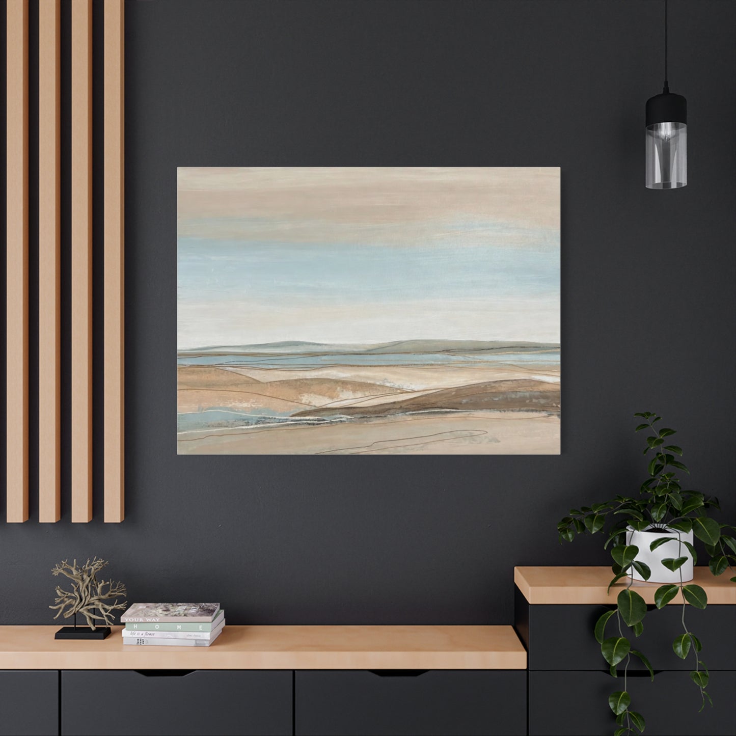 Coastal Pastel Landscape Canvas — Matte Stretched Wall Art