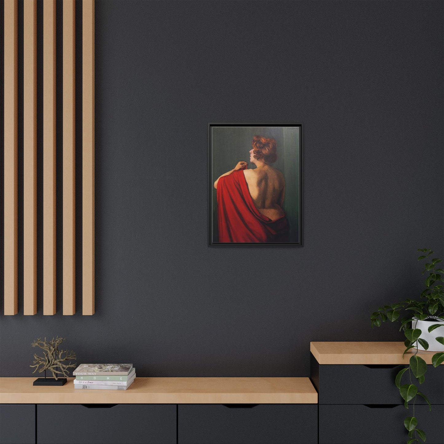 Femme au châle rouge by Félix Vallotton Framed Matte Canvas Wall Art Print