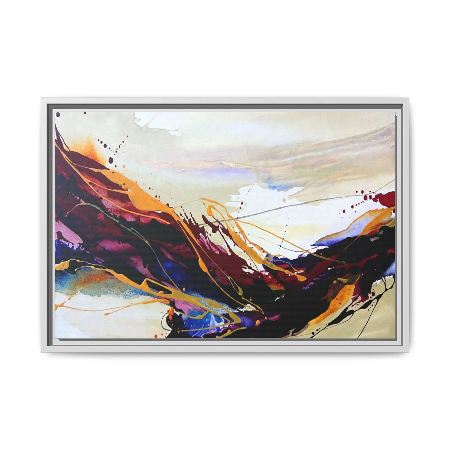 Abstract Flow Matte Canvas Framed Wall Art