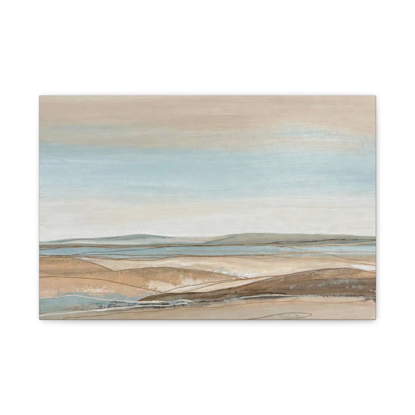 Coastal Pastel Landscape Canvas — Matte Stretched Wall Art