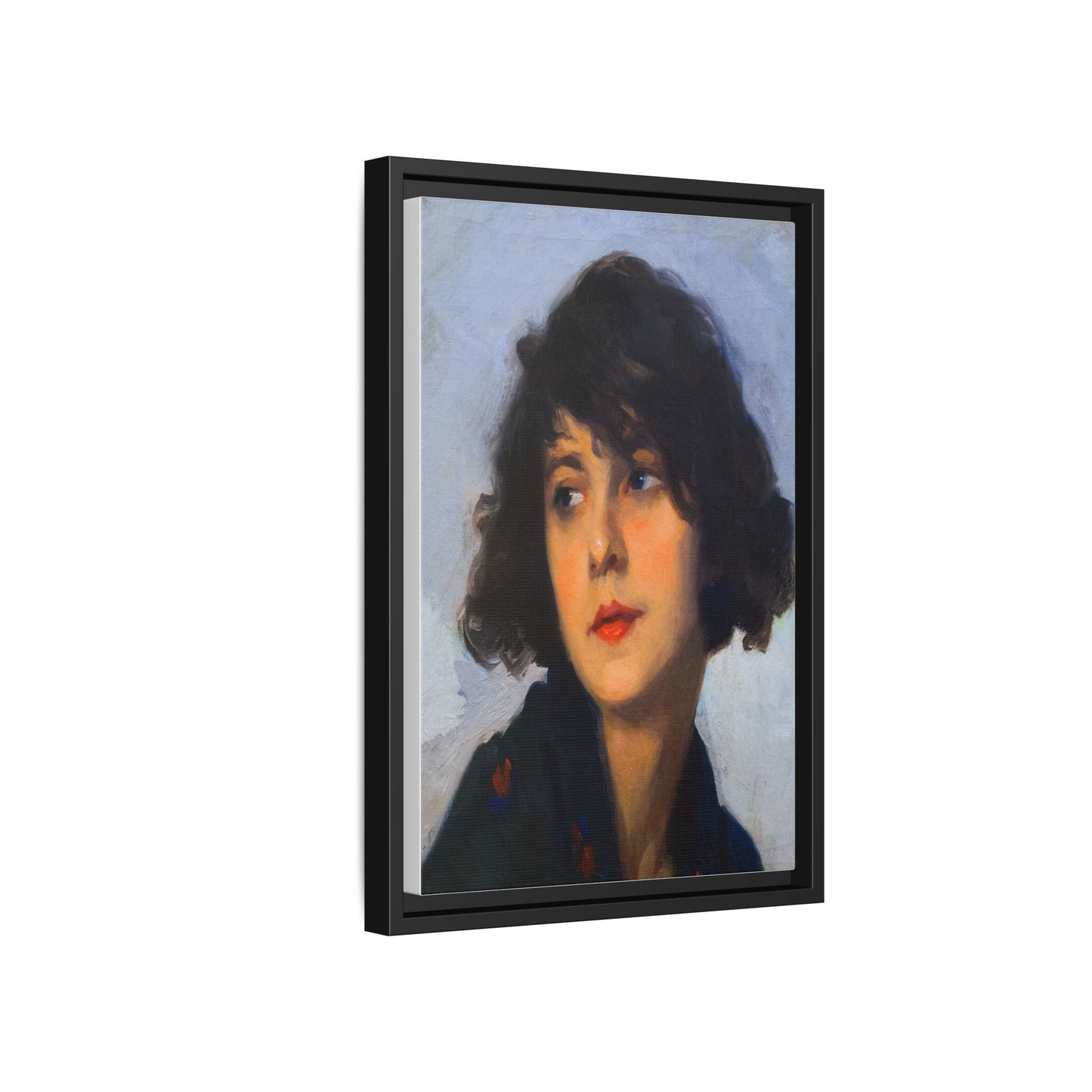 Mulher do chale verde (cropped) by Cyprien Eugene Boulet Framed Matte Canvas Print