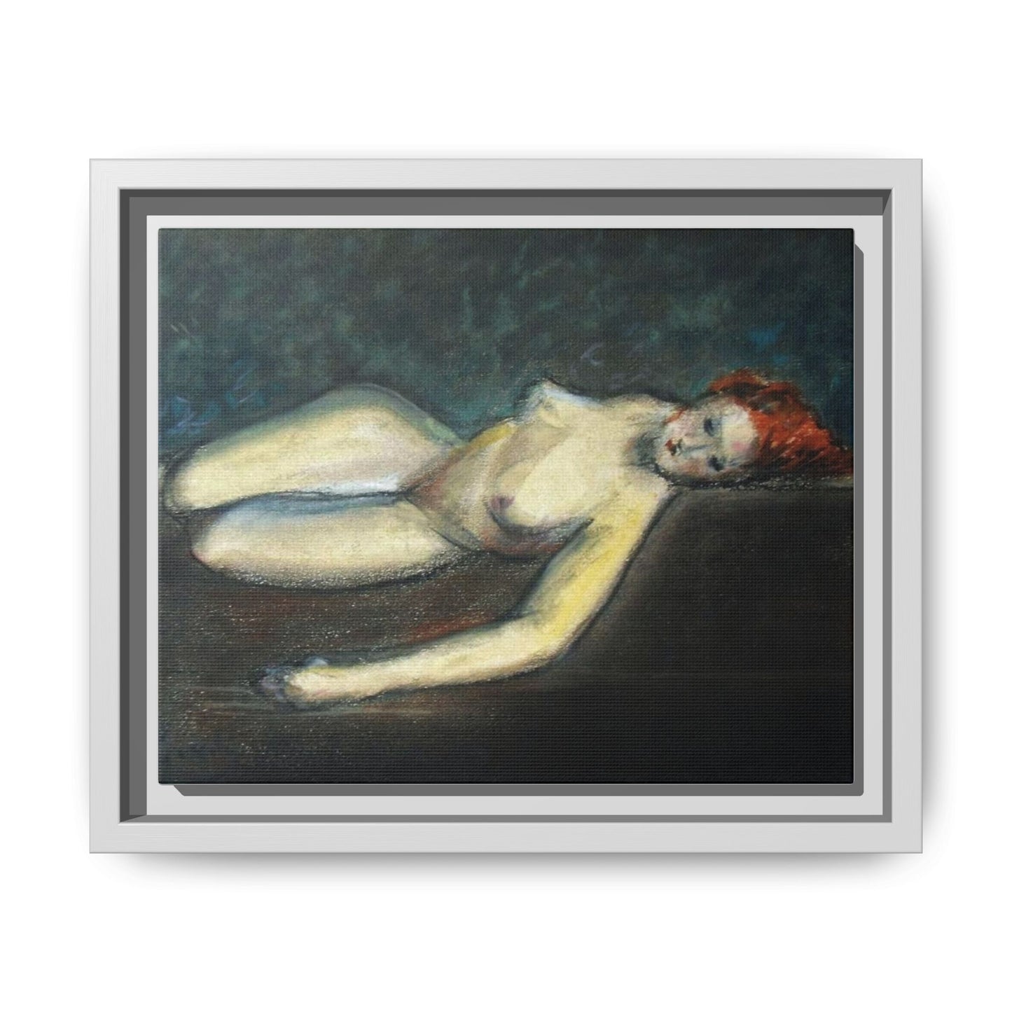 Lying nude by Paul Gosselin Framed Matte Canvas Wall Art Print