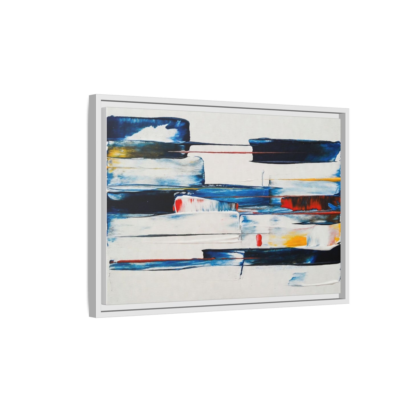 Abstract Coastal Brushstrokes Framed Canvas Print