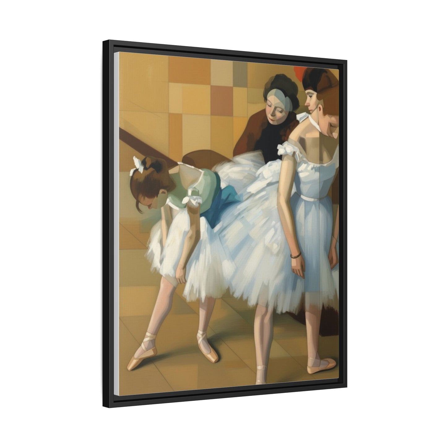 Ballet Dancers Matte Framed Canvas – Impressionist Dance Wall Art