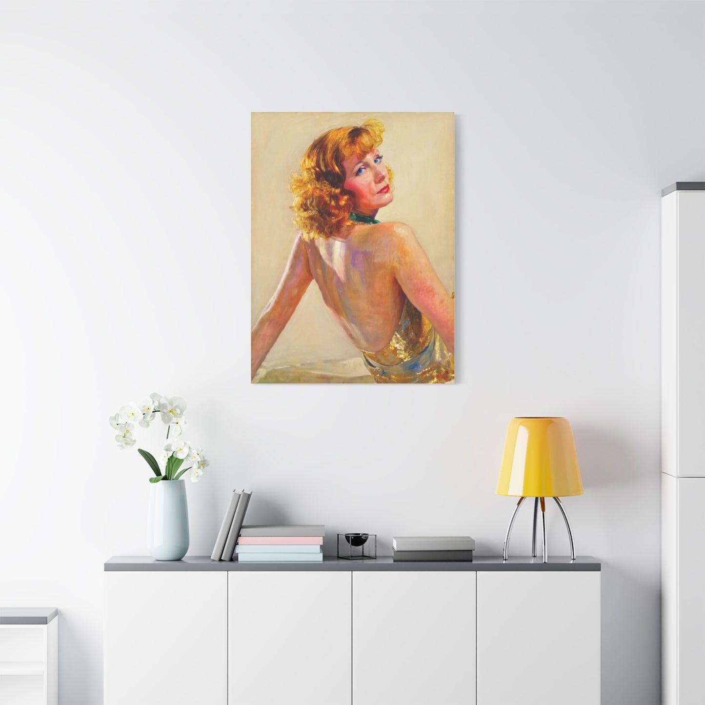 Vintage Greta Garbo Glam Portrait Canvas