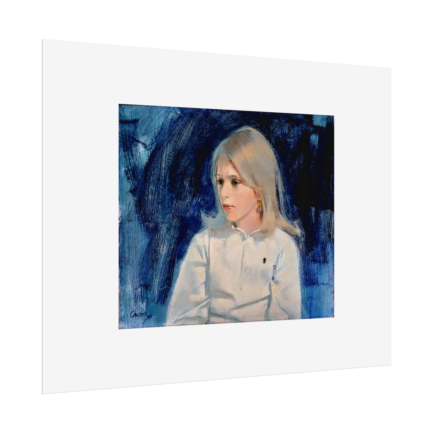 Painting of girl by Unknown Artist Wall Art Print