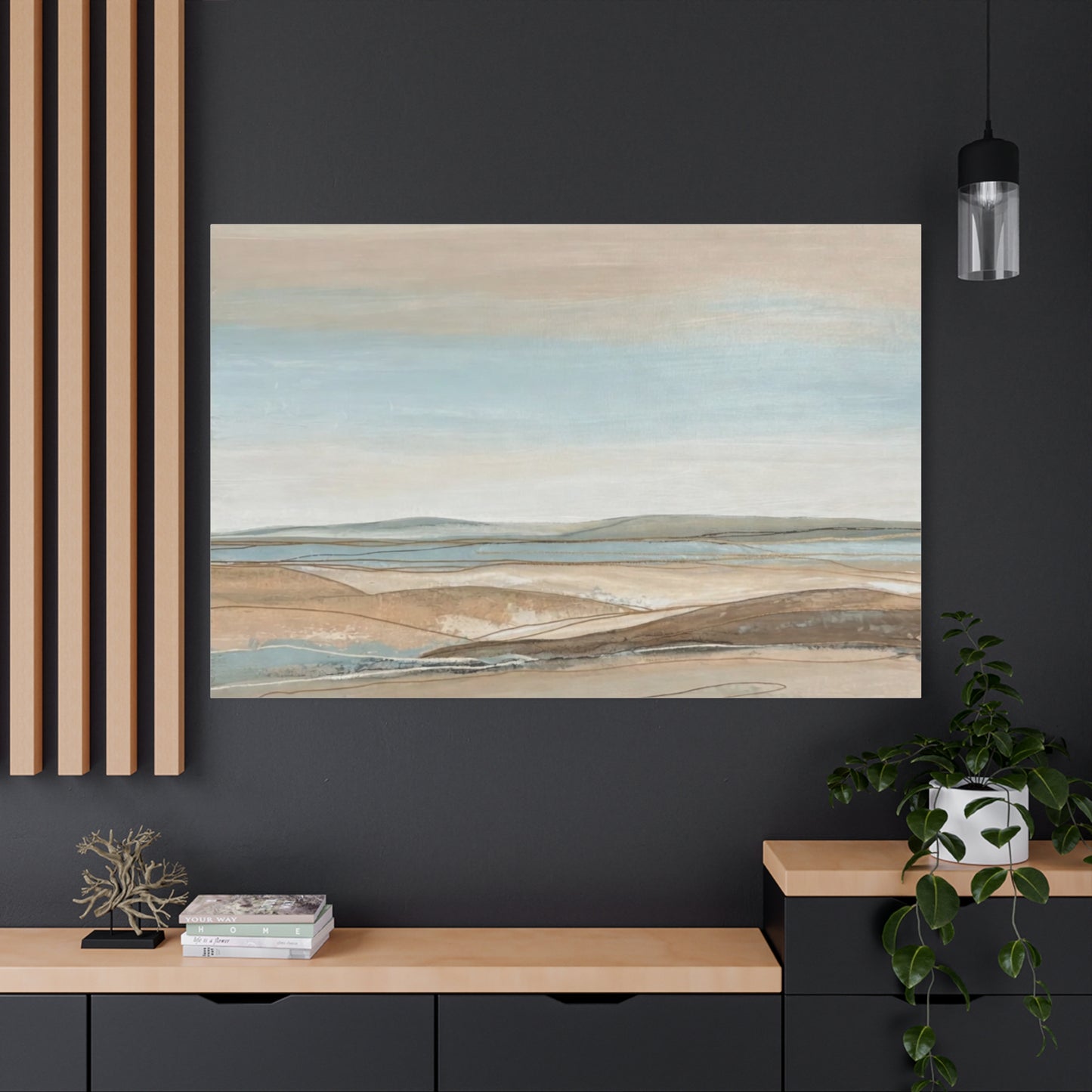 Coastal Pastel Landscape Canvas — Matte Stretched Wall Art
