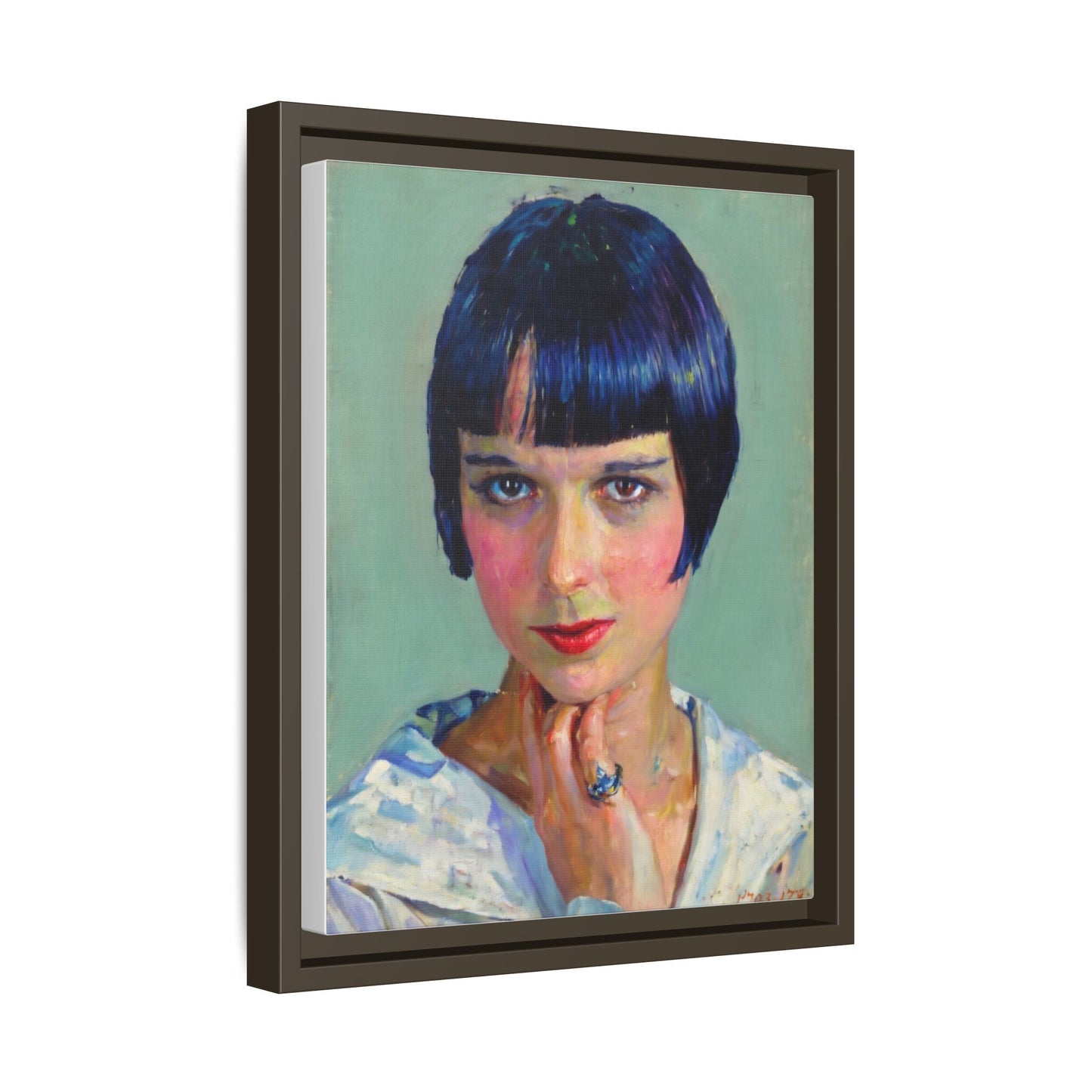 Framed Matte Canvas Portrait Print — Vintage Flapper Woman