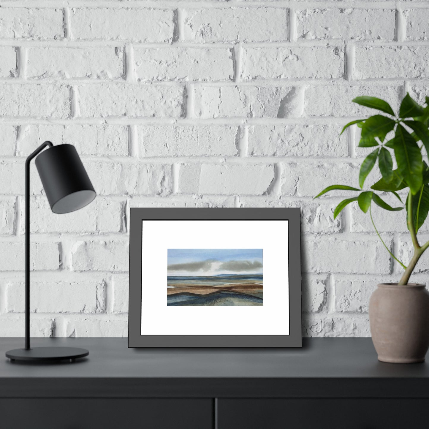Framed Coastal Landscape Poster — Serene Seascape Wall Art Print
