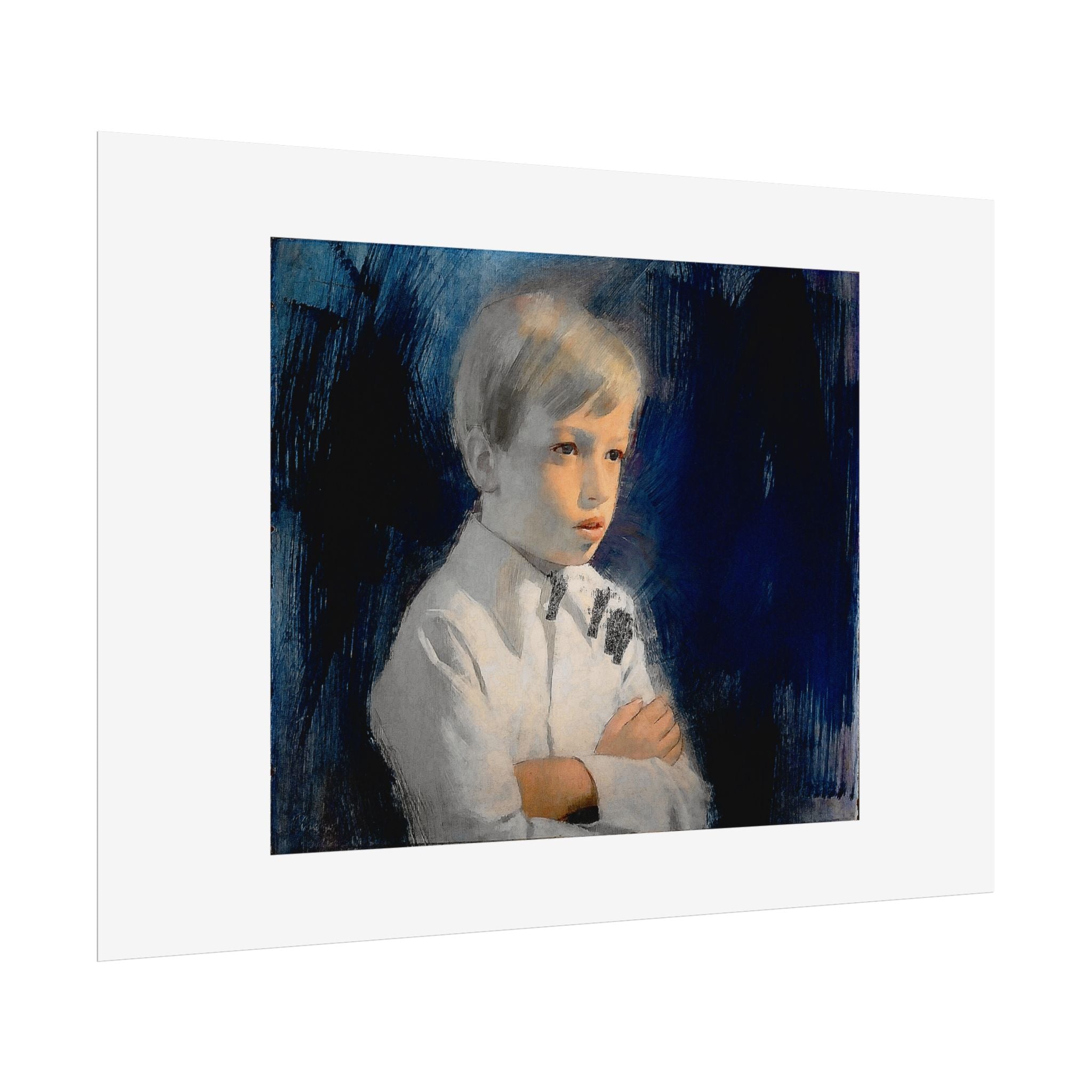 Painting of boy by Unknown Artist Wall Art Print