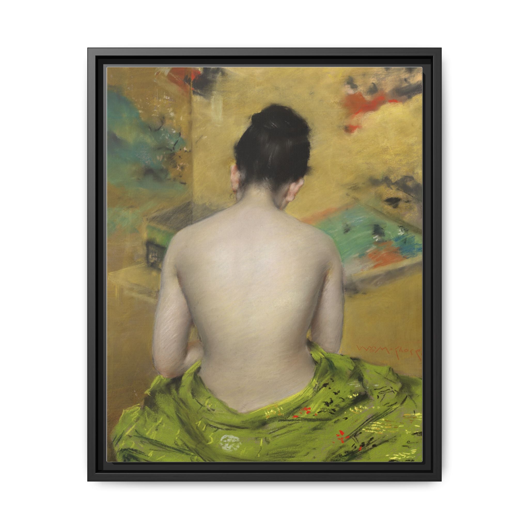 Study of Flesh Color and Gold by William Merritt Chase Framed Matte Canvas Art